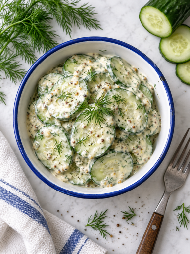 Salatgurken in Senfsahne-Sauce