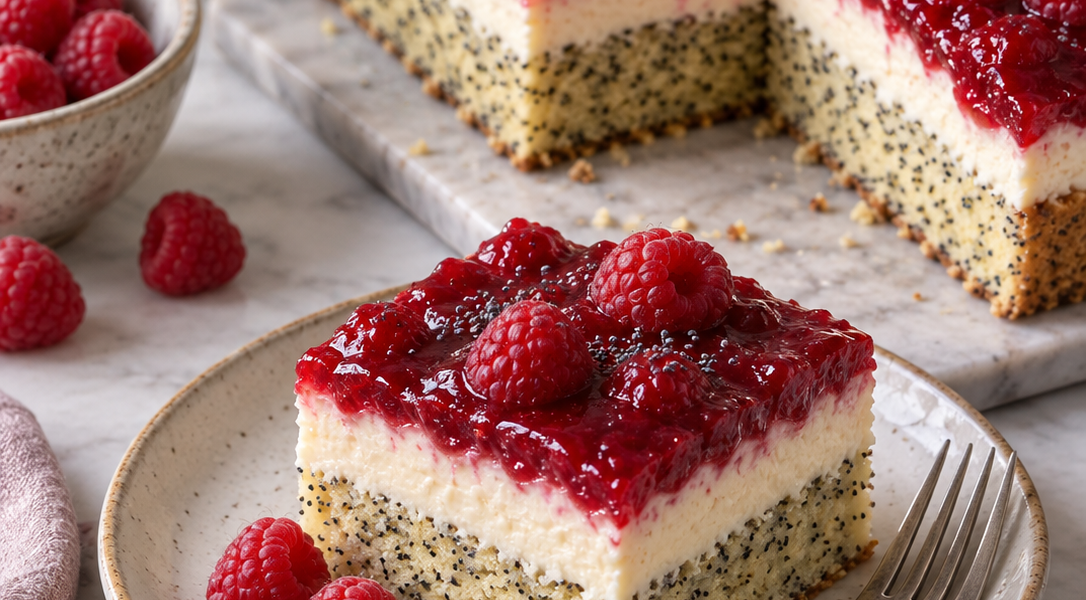 Himbeer-Mohn Kuchen