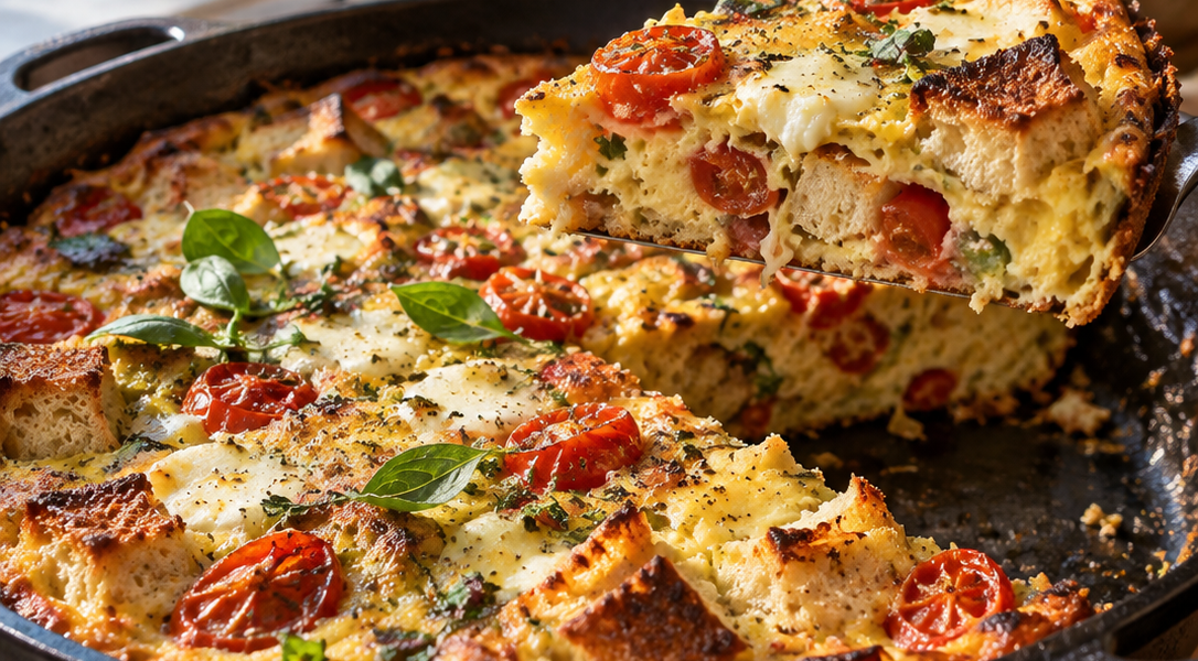 Mediterrane Brotreste-Frittata