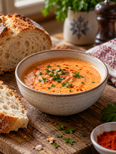 Cremige Paprikasauce mit Petersilie