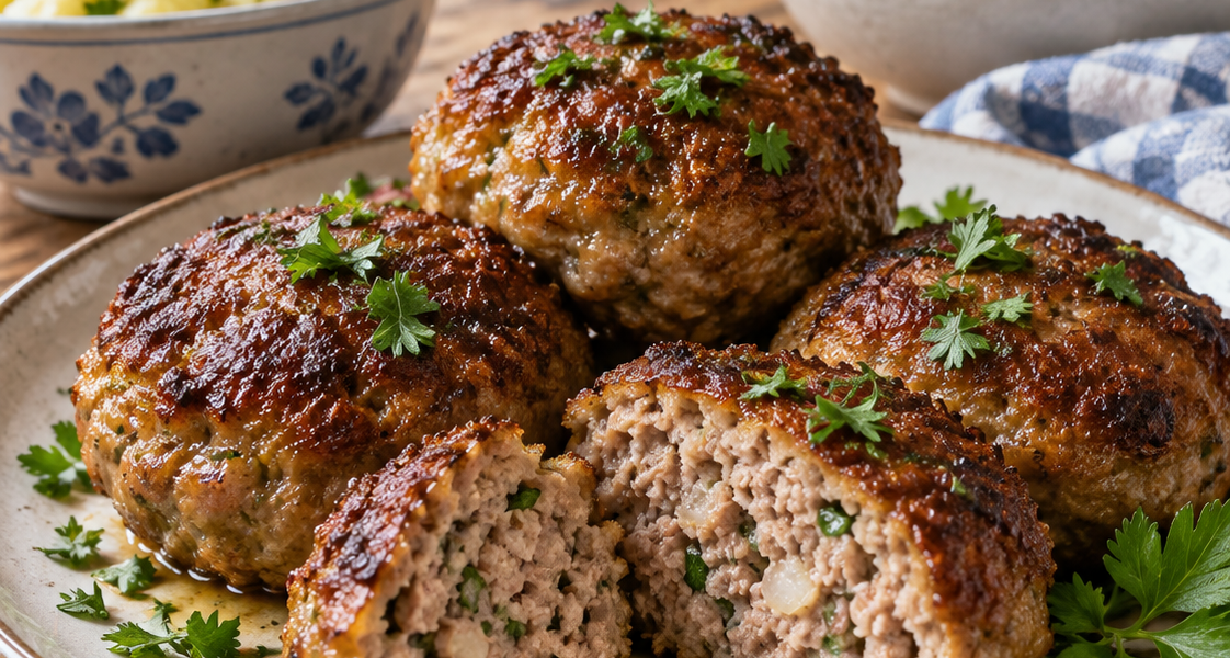 Österreichische Fleischlaibchen mit Petersilie