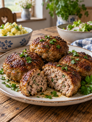 Österreichische Fleischlaibchen mit Petersilie