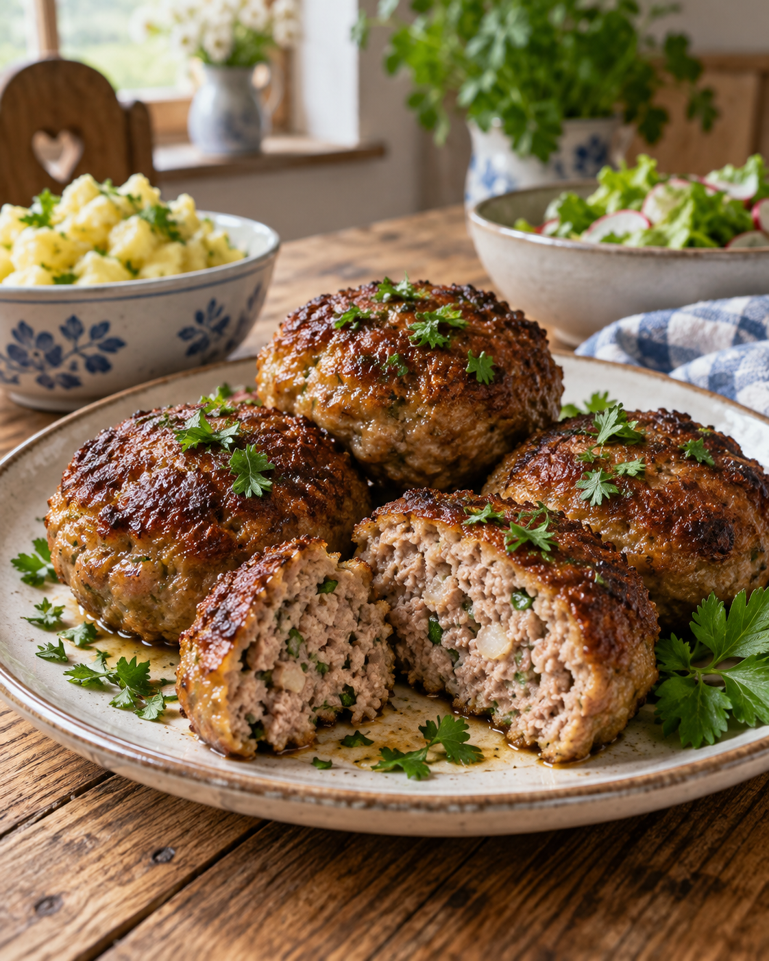 Österreichische Fleischlaibchen mit Petersilie