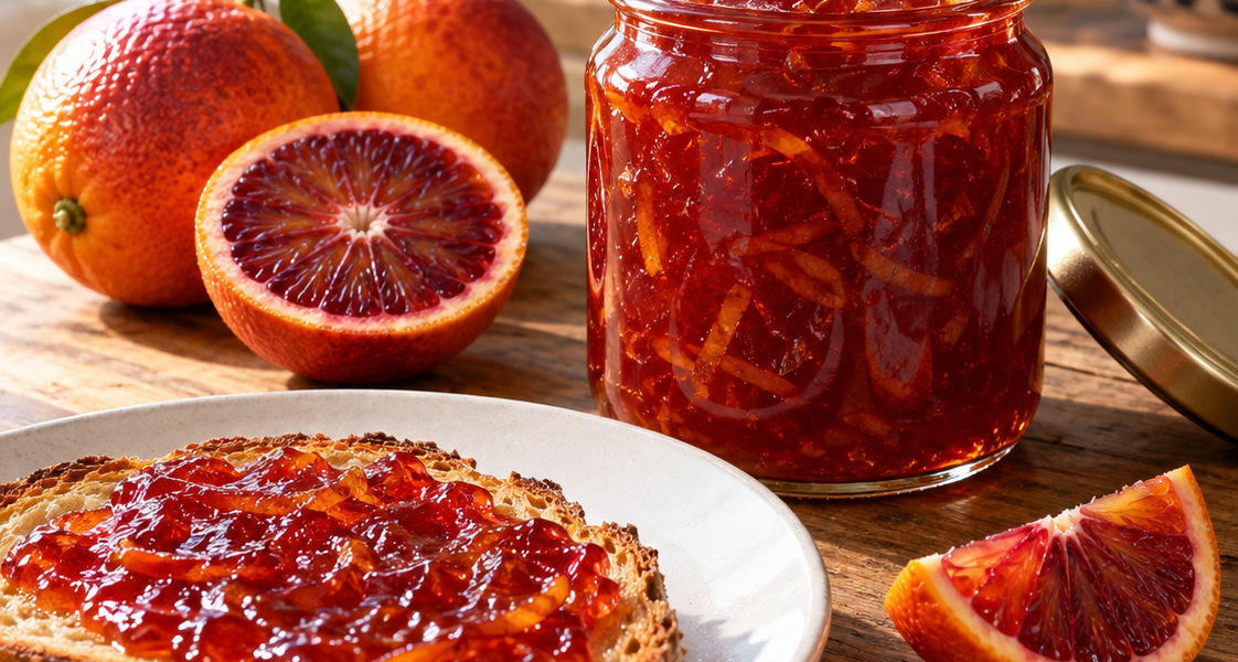 Blutorangen-Marmelade aus frischen Orangen