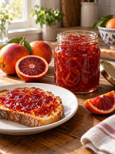 Blutorangen-Marmelade aus frischen Orangen