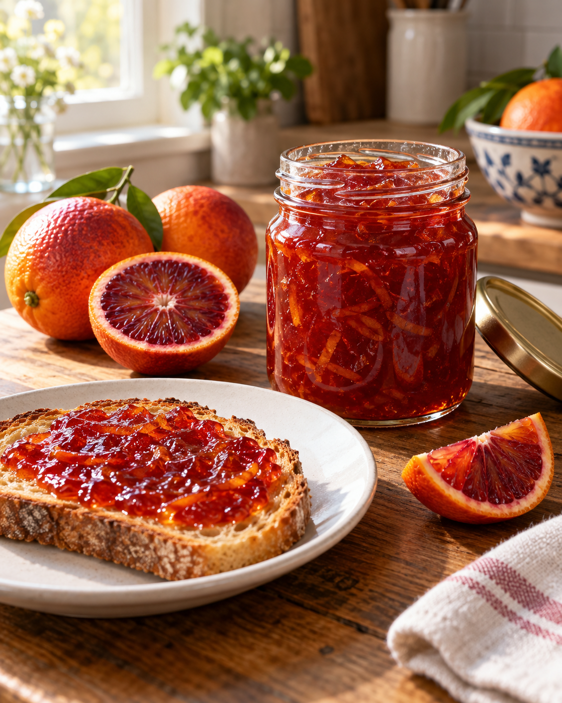 Blutorangen-Marmelade aus frischen Orangen